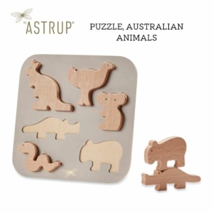 【新発売】 by ASTRUP(エストロップ) PUZZLE, AUSTRALIAN ANIMALS パズル 型はめ 木製 オーストラリア 動物 北欧 おもちゃ