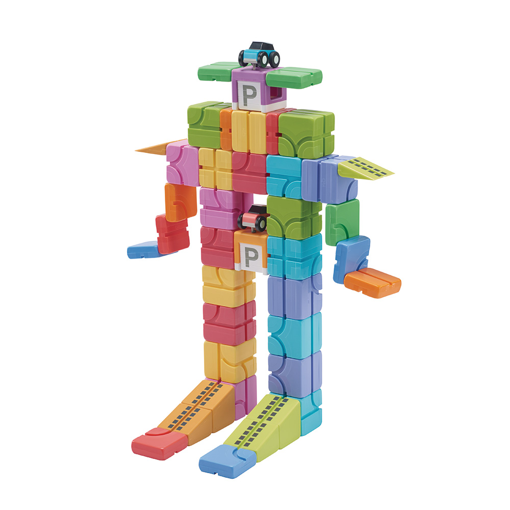 Qbi(Qbi toy) Explorer Kids(子どもセット) PLUS ブロック40個 車2台 5
