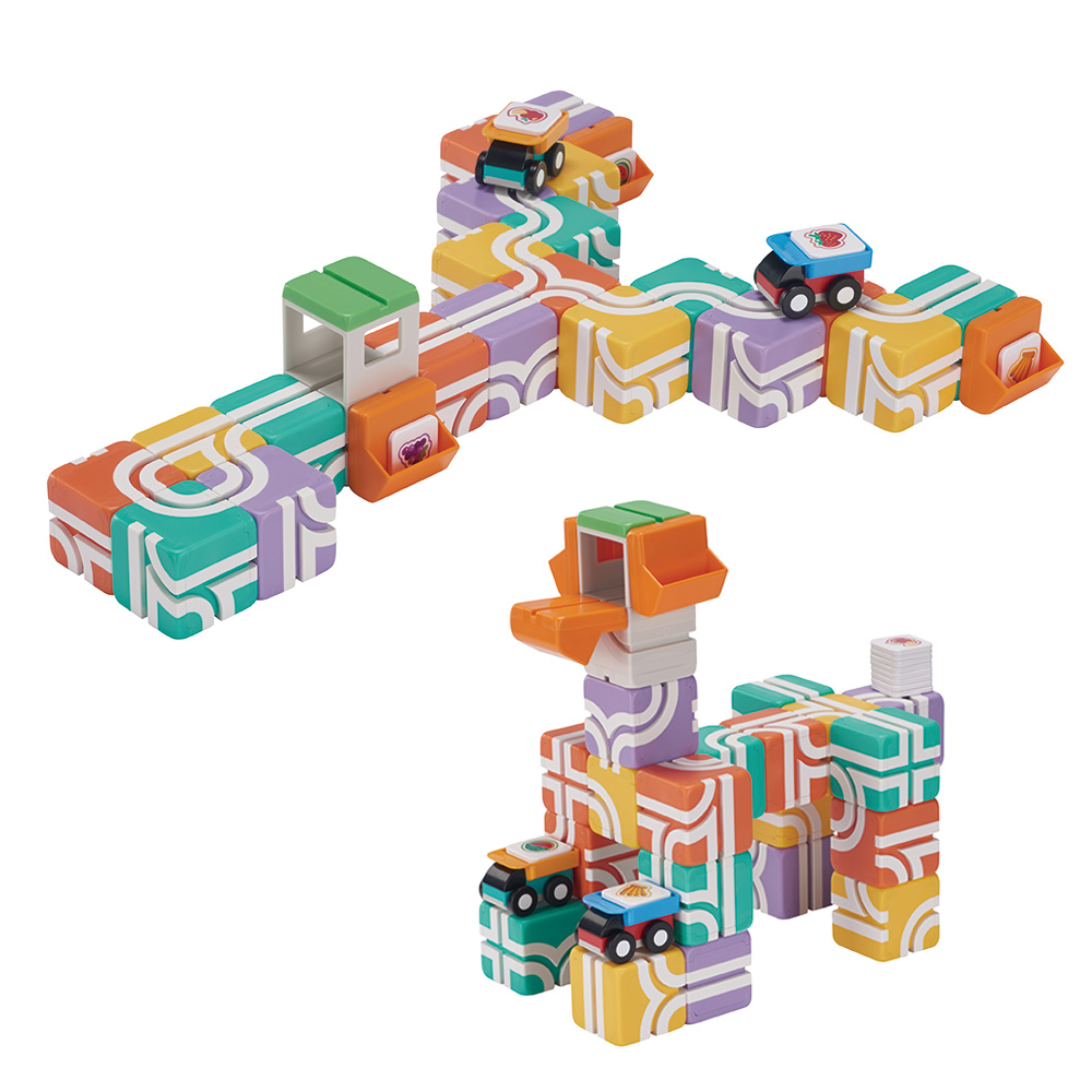 Qbi(Qbi toy) Explorer Preschool(幼児セット) PLUS ブロック24個 車2