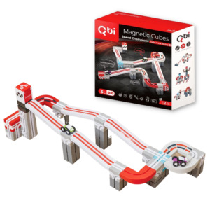 【新発売】Qbi(Qbi toy) Speed Champions レースセット 5歳以上対象 ブロック＆レール34個 コントロールカー2台